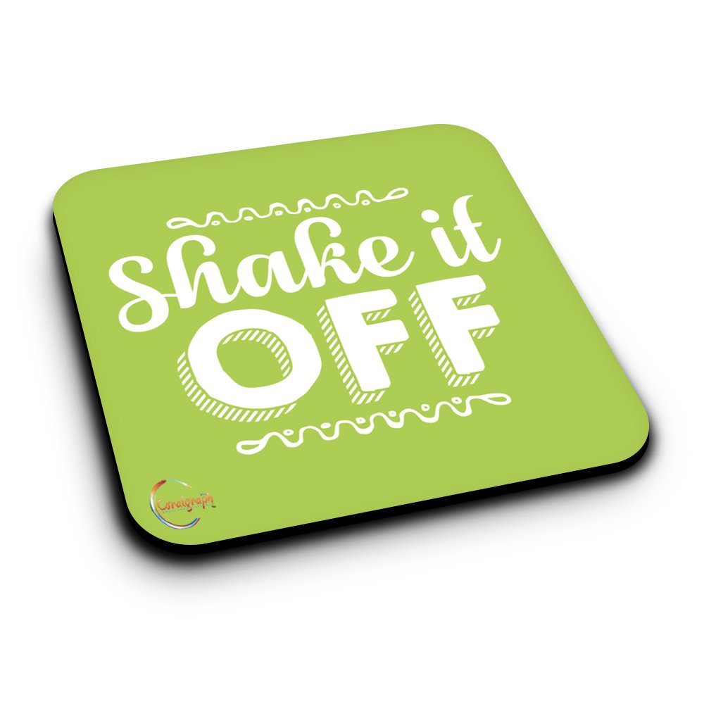 ER134 Shake It OFF Novelty Present Gift Printed MDF Wooden Coaster