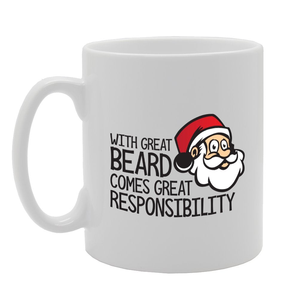 With Great Beard Comes Great Responsibility   Printed Tea Coffee Ceramic  Mg3655 - Funny Printed Coffee Mug - Great Gift Idea
