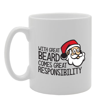 With Great Beard Comes Great Responsibility   Printed Tea Coffee Ceramic  Mg3655 - Funny Printed Coffee Mug - Great Gift Idea