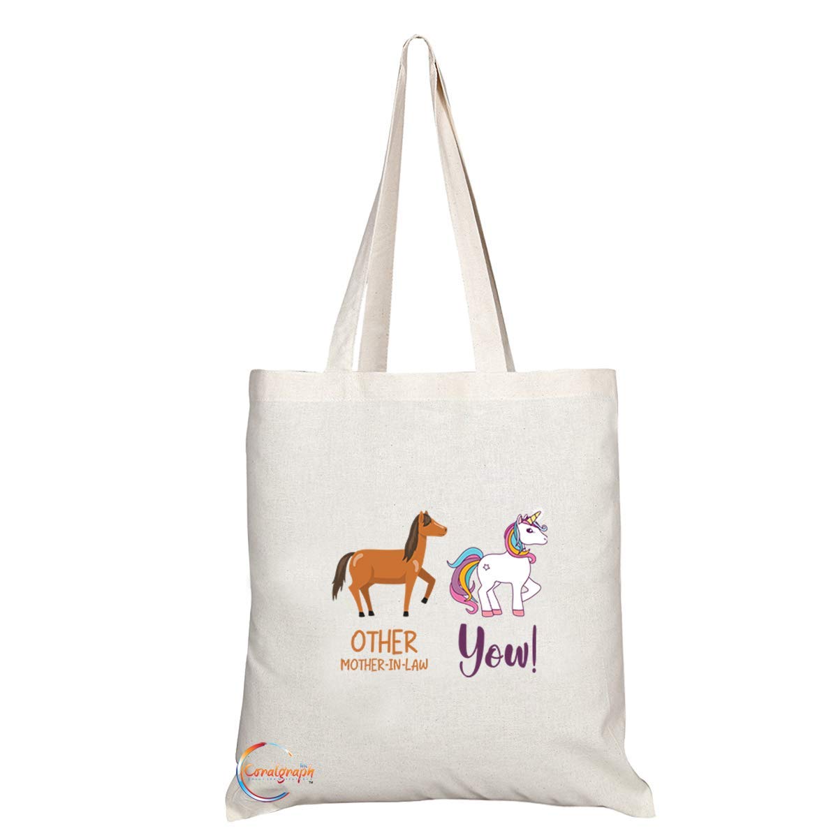 TB790 Other Mother In Law Horse You Unicorn Novelty Present Gift Printed Eco-Friendly Stylish Long Handled Tote Shoulder Bag