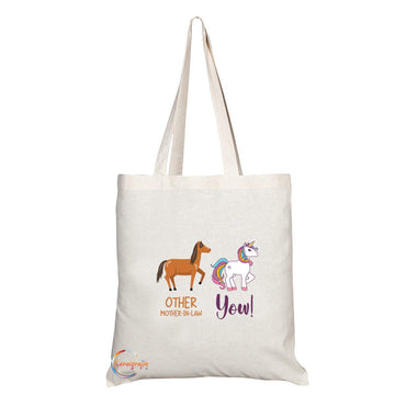 TB790 Other Mother In Law Horse You Unicorn Novelty Present Gift Printed Eco-Friendly Stylish Long Handled Tote Shoulder Bag