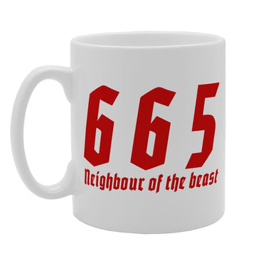 665 Neigbour Of The Beast   Printed Tea Coffee Ceramic  Mg1211 - Funny Printed Coffee Mug - Great Gift Idea