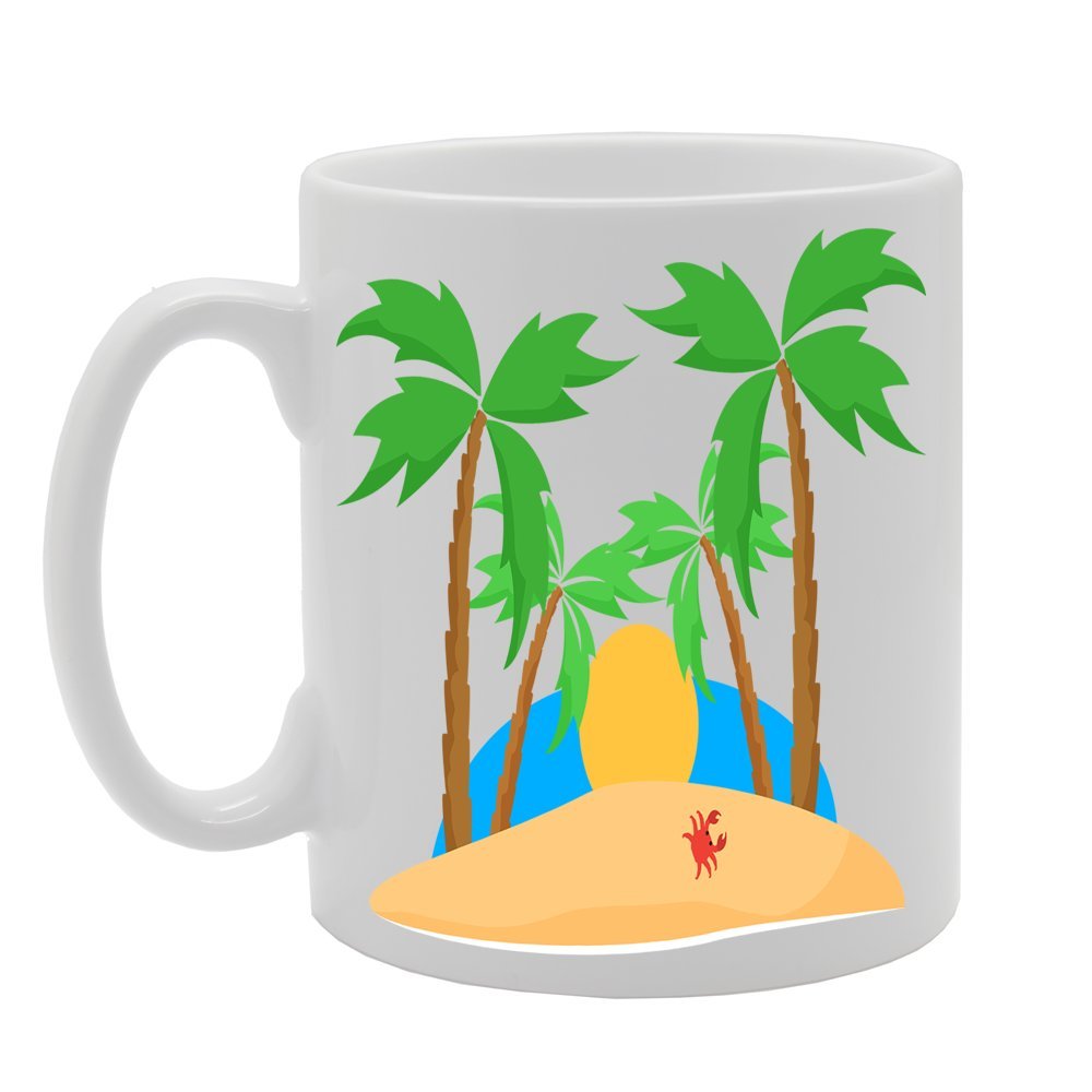 Palm Trees   Printed Tea Coffee Ceramic  Mg170 - Funny Printed Coffee Mug - Great Gift Idea
