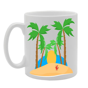 Palm Trees   Printed Tea Coffee Ceramic  Mg170 - Funny Printed Coffee Mug - Great Gift Idea
