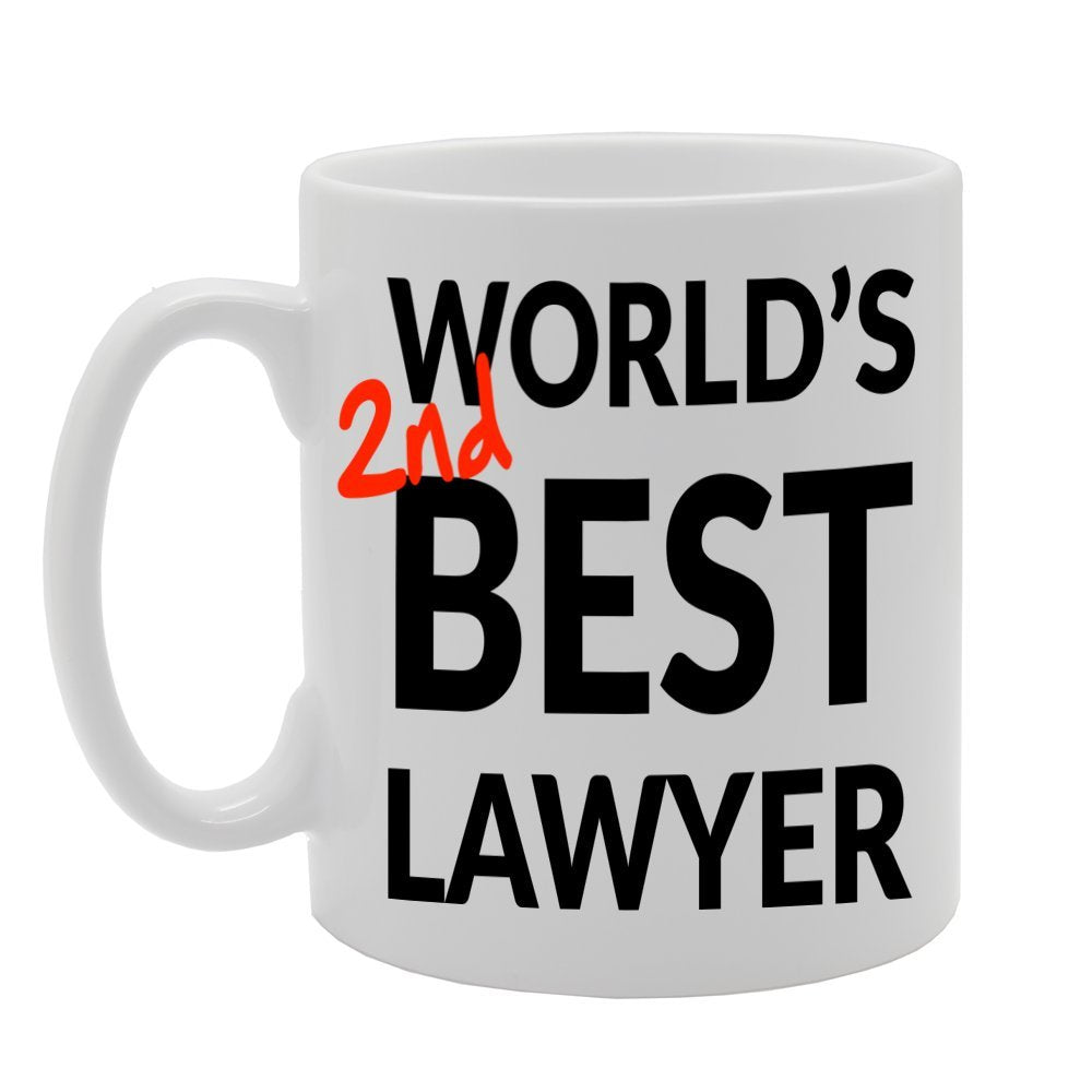 World'S Second Best Lawyer   Printed Tea Coffee Ceramic  Mg594 - Funny Printed Coffee Mug - Great Gift Idea
