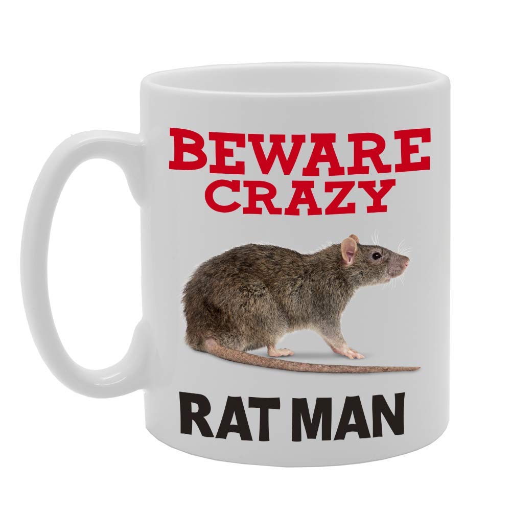 Beware Crazy Rat Man   Printed Tea Coffee Ceramic  Mg4417 - Funny Printed Coffee Mug - Great Gift Idea