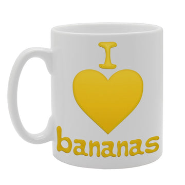 I Love Bananas/Fruit Lover   Printed Tea Coffee Ceramic  Mg239 - Funny Printed Coffee Mug - Great Gift Idea