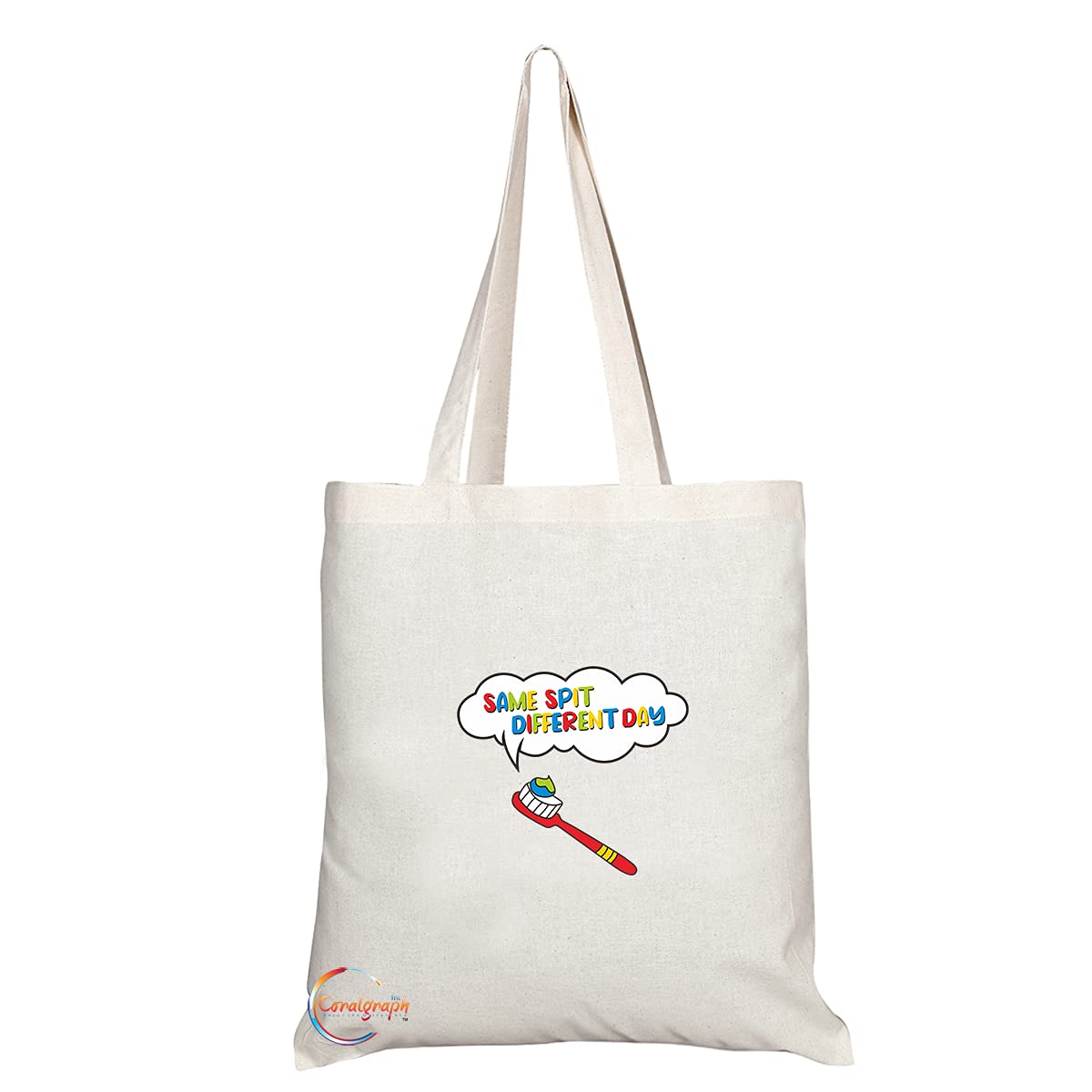 TB1362 Same Spit Different Day Tea Novelty Present Gift Printed Eco-Friendly Stylish Long Handled Tote Shoulder Bag
