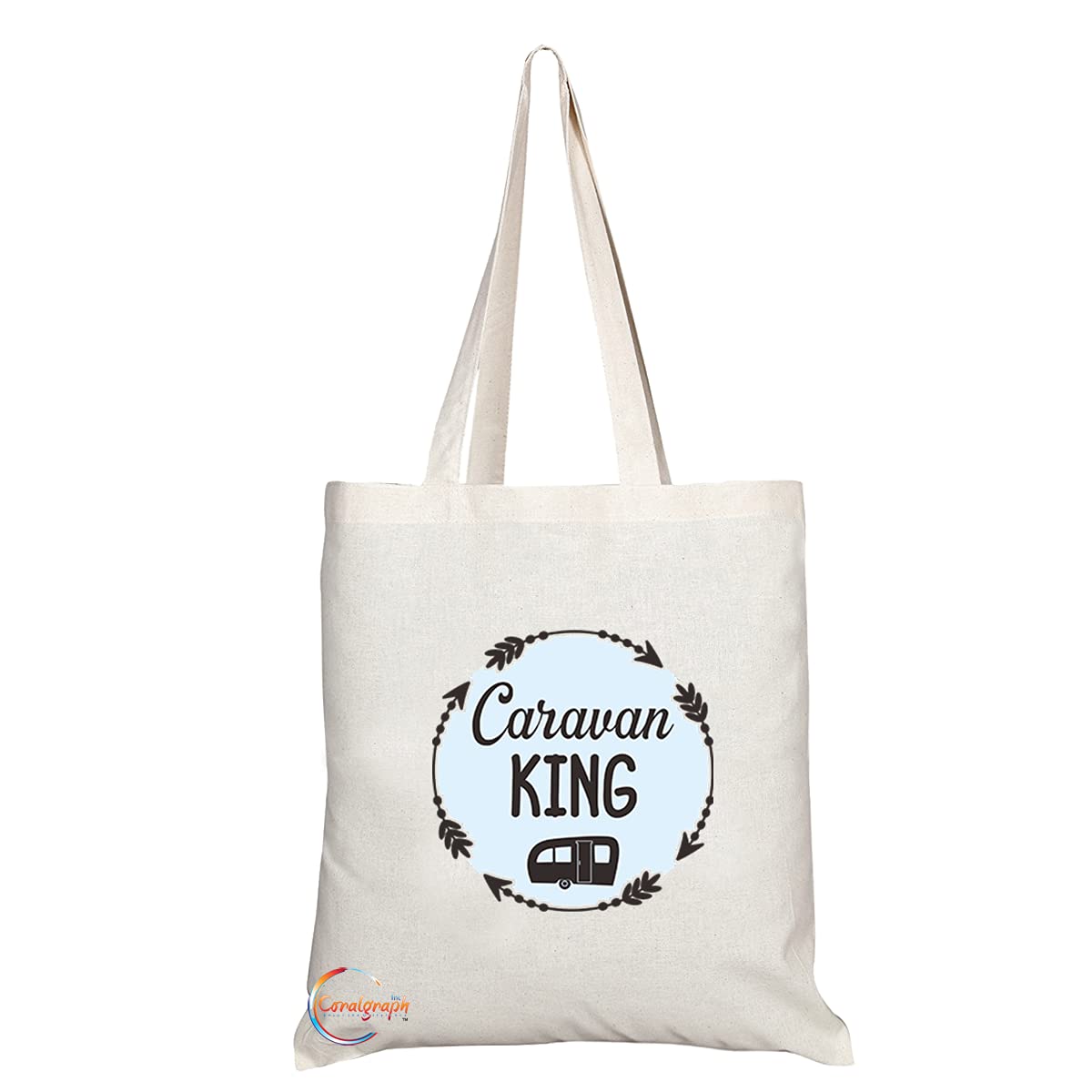TB1211 Caravan King Novelty Present Gift Printed Eco-Friendly Stylish Long Handled Tote Shoulder Bag