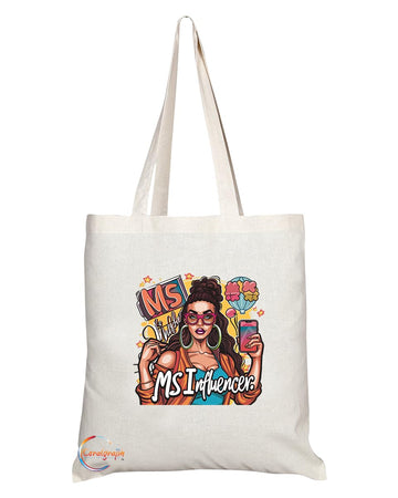 TB1980 Ms Influencer Tote Bag - Ideal for Social Media Stars, Content Creators, and Trendsetters - Tote Bag with Trendy Design