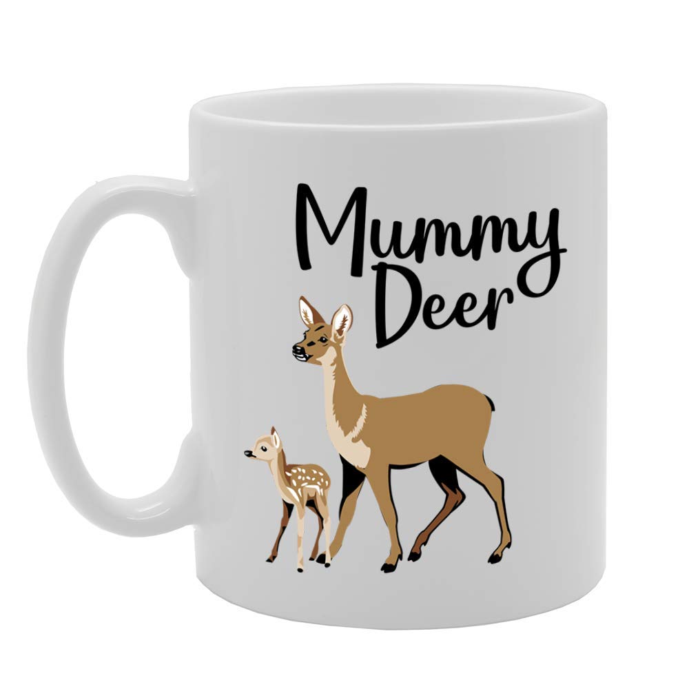Mummy Deer Cute Animal   Printed Tea Coffee Ceramic  Mg4769 - Funny Printed Coffee Mug - Great Gift Idea
