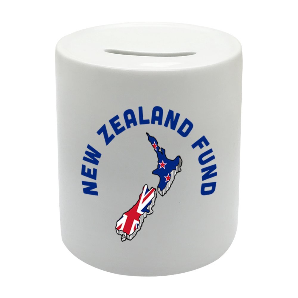 BS079 NEW ZEALAND FUND Novelty Gift Printed Ceramic Piggy Bank Money Saving Box