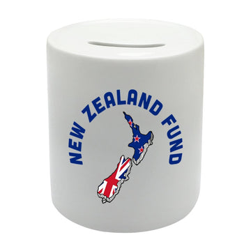 BS079 NEW ZEALAND FUND Novelty Gift Printed Ceramic Piggy Bank Money Saving Box