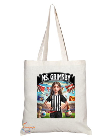 TB1690 Ms Grimsby Footie Fan Lady Girl Tote Bag - Eco-Friendly, Stylish, Long Handled, Perfect Novelty Gift by