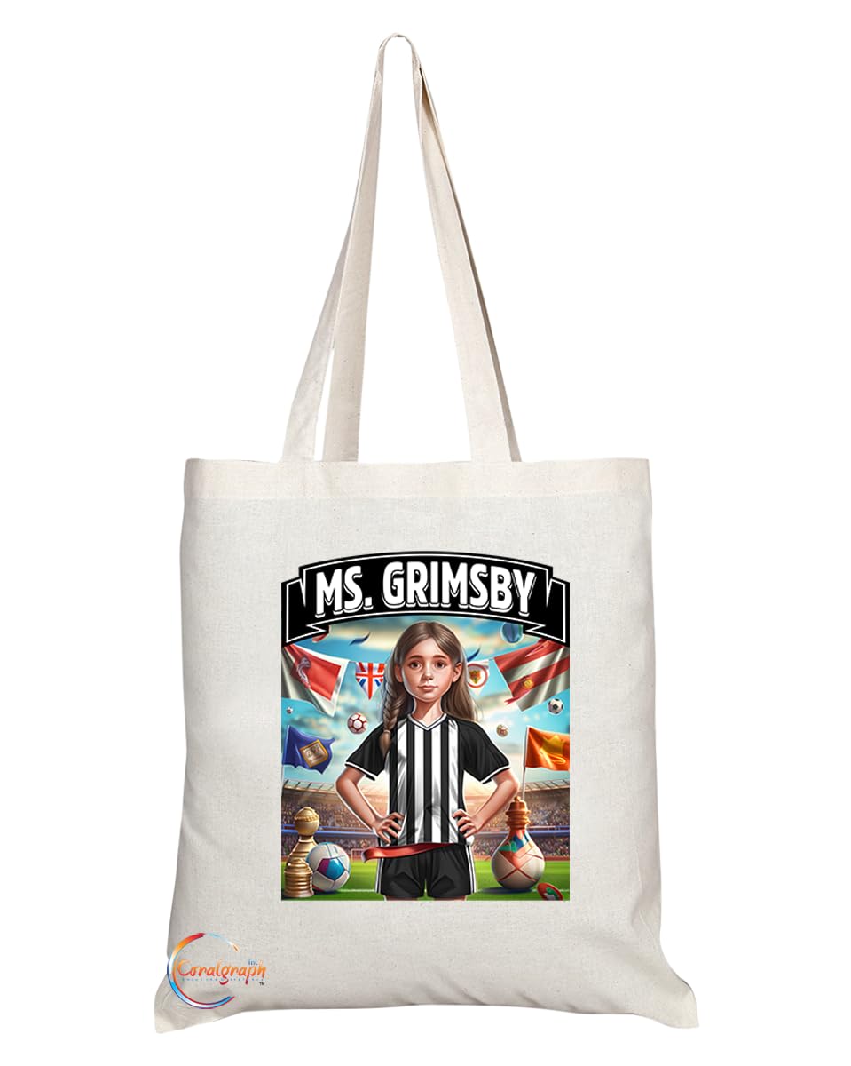 TB1690 Ms Grimsby Footie Fan Lady Girl Tote Bag - Eco-Friendly, Stylish, Long Handled, Perfect Novelty Gift by