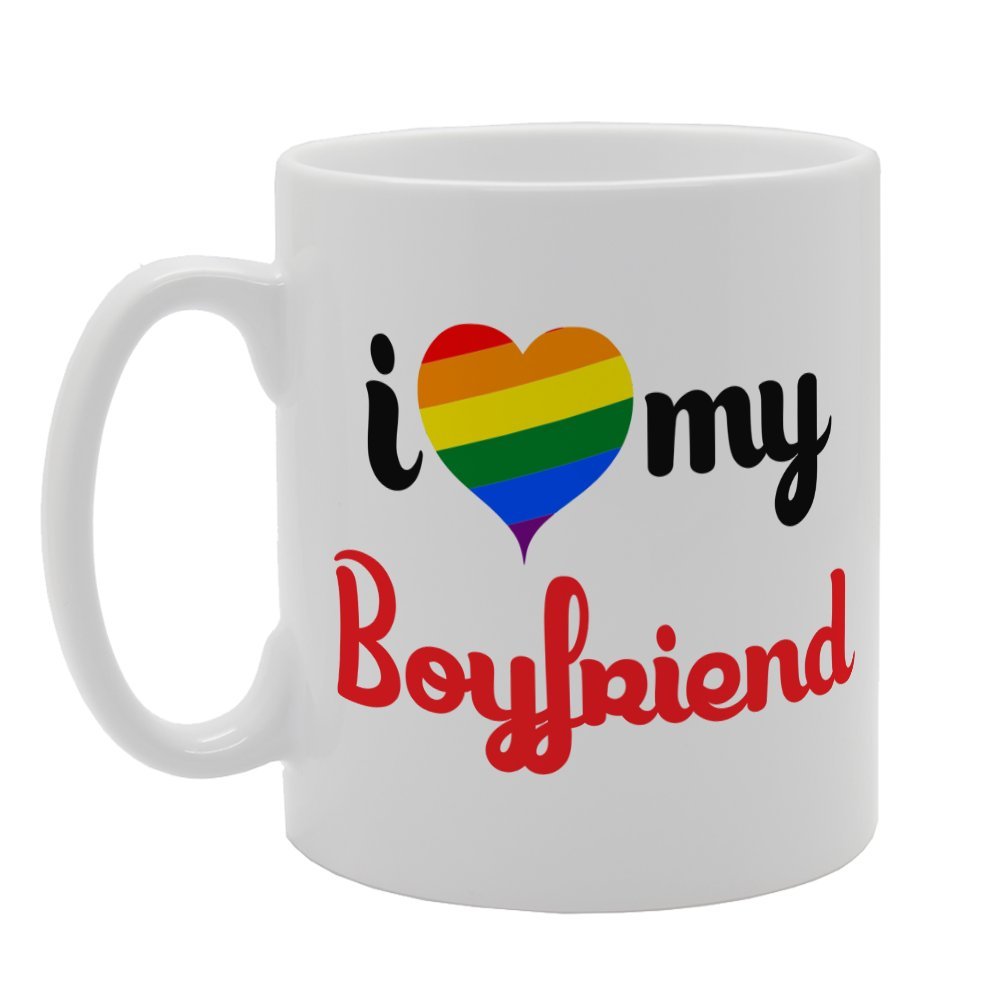I Love My Boyfriend   Printed Tea Coffee Ceramic  Mg4050 - Funny Printed Coffee Mug - Great Gift Idea
