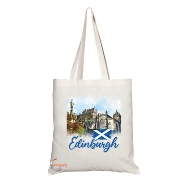 TB1530 Edinburgh Scotland - B Novelty Present Gift Printed Eco-Friendly Stylish Long Handled Tote Shoulder Bag