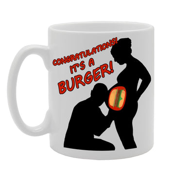 Congratulations! It'S A Burger/Pregnant/Funny/   Printed Tea Coffee Ceramic  Mg217 - Funny Printed Coffee Mug - Great Gift Idea