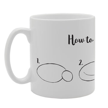 How To Draw A Cat? Funny Illustration   Printed Tea Coffee Ceramic  Mg2136 - Funny Printed Coffee Mug - Great Gift Idea
