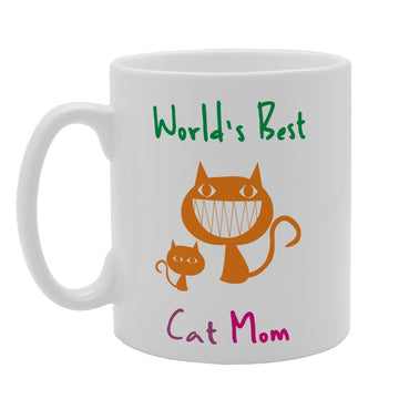 World'S Best Cat Mom   Printed Tea Coffee Ceramic  Mg3207 - Funny Printed Coffee Mug - Great Gift Idea