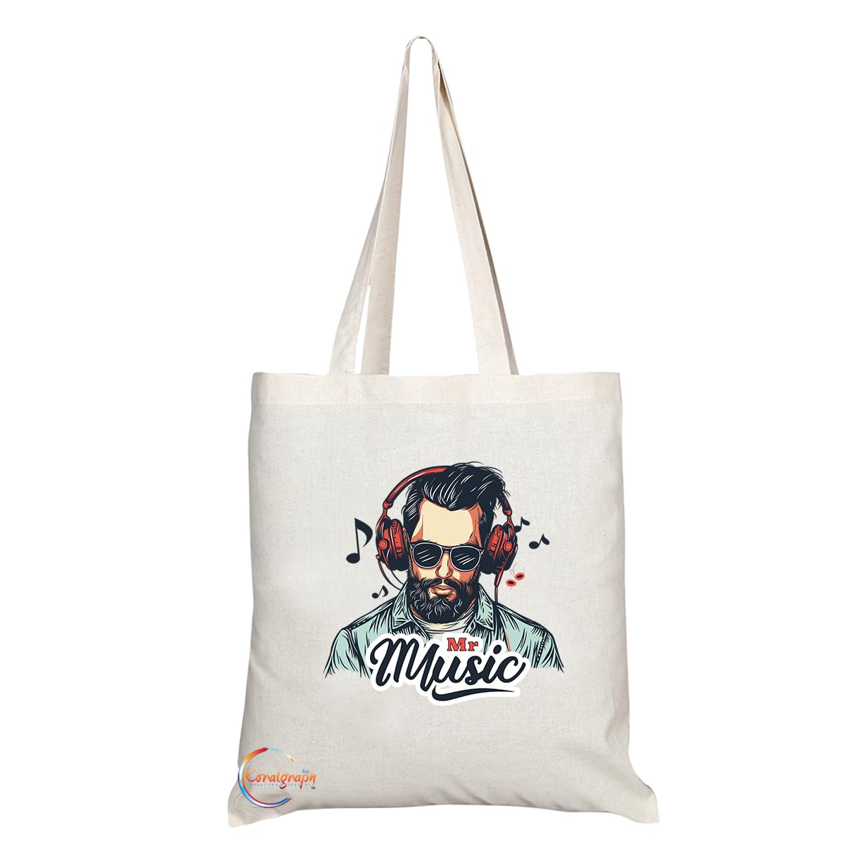 TB1726 Mr Music Tote Bag - Ideal for Music Lovers, Musicians, Band Members - Sustainable, Stylish, Long Handled, Durable and Reusable