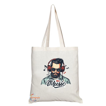 TB1726 Mr Music Tote Bag - Ideal for Music Lovers, Musicians, Band Members - Sustainable, Stylish, Long Handled, Durable and Reusable