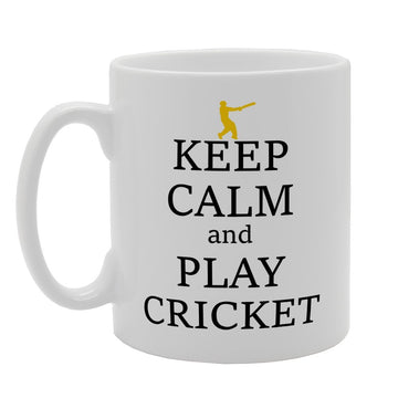 Keep Calm And Play Cricket   Printed Tea Coffee Ceramic  Mg1921 - Funny Printed Coffee Mug - Great Gift Idea