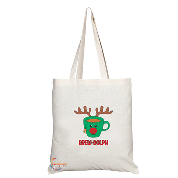 TB1439 Brew-Dolph Novelty Present Gift Printed Eco-Friendly Stylish Long Handled Tote Shoulder Bag