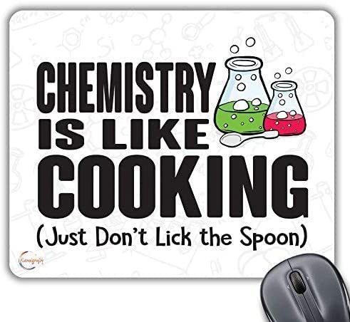 CP086 Chemistry is Like Cooking Don't Just Lick Spoon (A) Novelty Gift Printed PC Laptop Computer Mouse Mat Pad