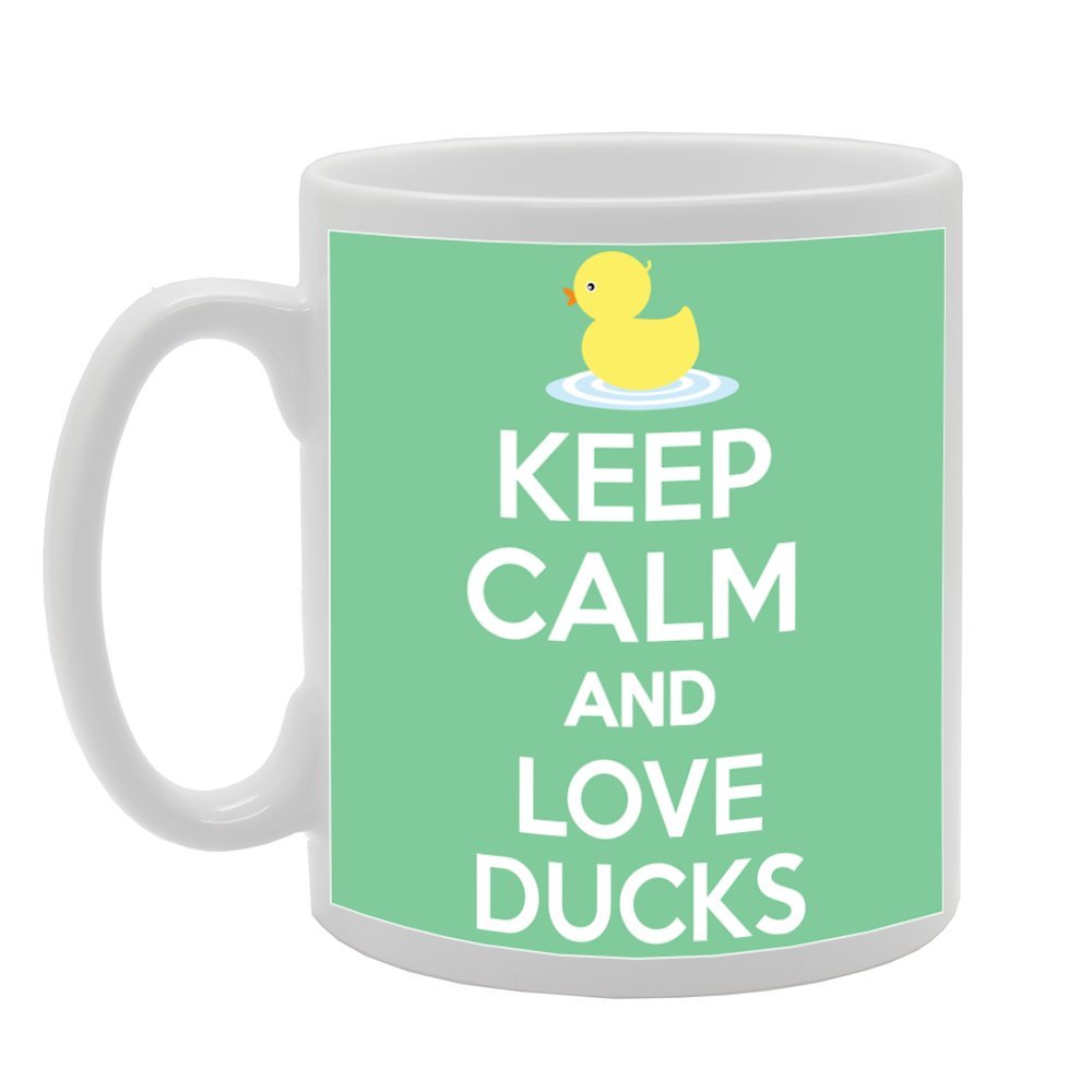 Keep Calm And Love Ducks   Printed Tea Coffee Ceramic  Mg1033 - Funny Printed Coffee Mug - Great Gift Idea