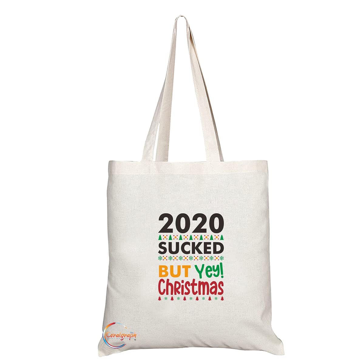 TB1447 2020 Sucked but Yey! Christmas Novelty Present Gift Printed Eco-Friendly Stylish Long Handled Tote Shoulder Bag