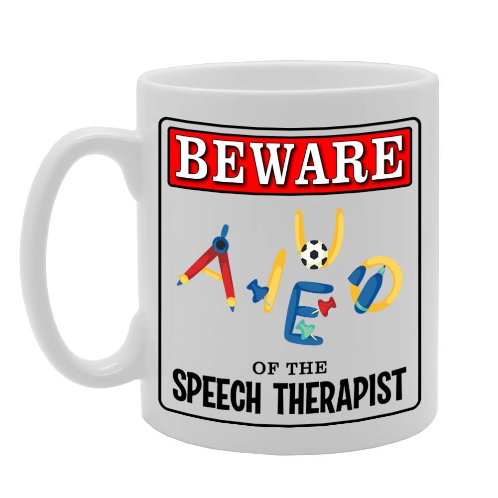 Beware Of The Speech Therapist   Printed Tea Coffee Ceramic  Mg4959 - Funny Printed Coffee Mug - Great Gift Idea