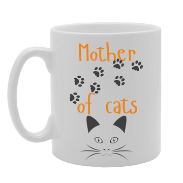 Mother Of Cats   Printed Tea Coffee Ceramic  Mg3899 - Funny Printed Coffee Mug - Great Gift Idea