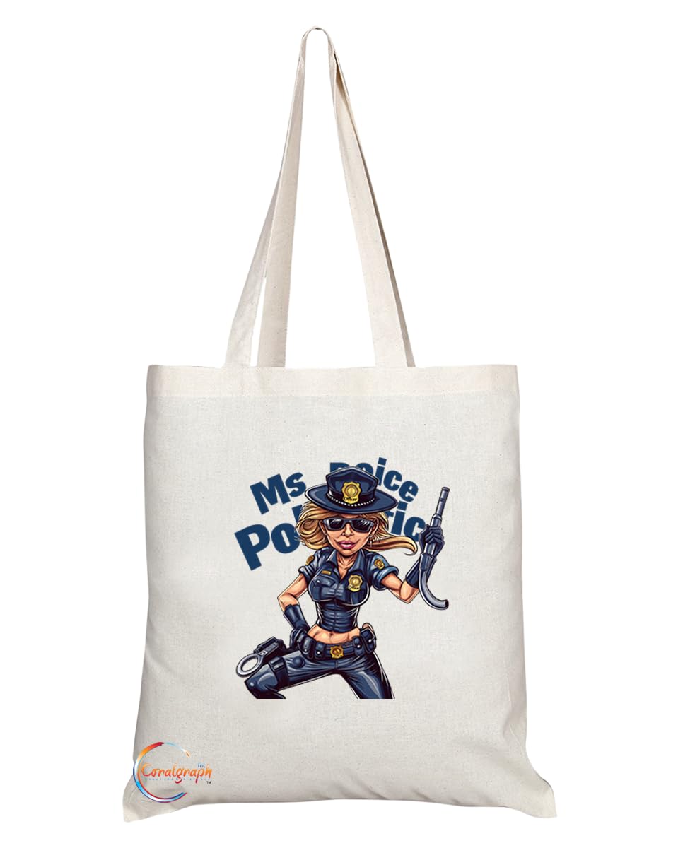 TB1967 Ms Police Tote Bag - Ideal for Female Police Officers, Law Enforcement, and Supporters - Tote Bag with Empowering Design