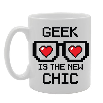 Geeky - Geek Is The New Chic   Printed Tea Coffee Ceramic  Mg3873 - Funny Printed Coffee Mug - Great Gift Idea