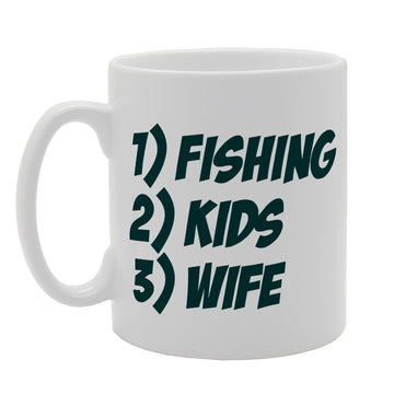 Fisherman List Fishing Kids Wife   Printed Tea Coffee Ceramic  Mg1811 - Funny Printed Coffee Mug - Great Gift Idea