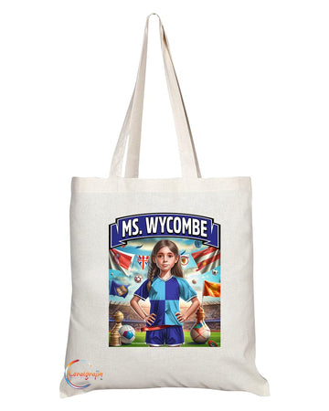 TB1656 Ms Wycombe Footie Fan Lady Girl Tote Bag - Eco-Friendly, Stylish, Long Handled, Perfect Novelty Gift by