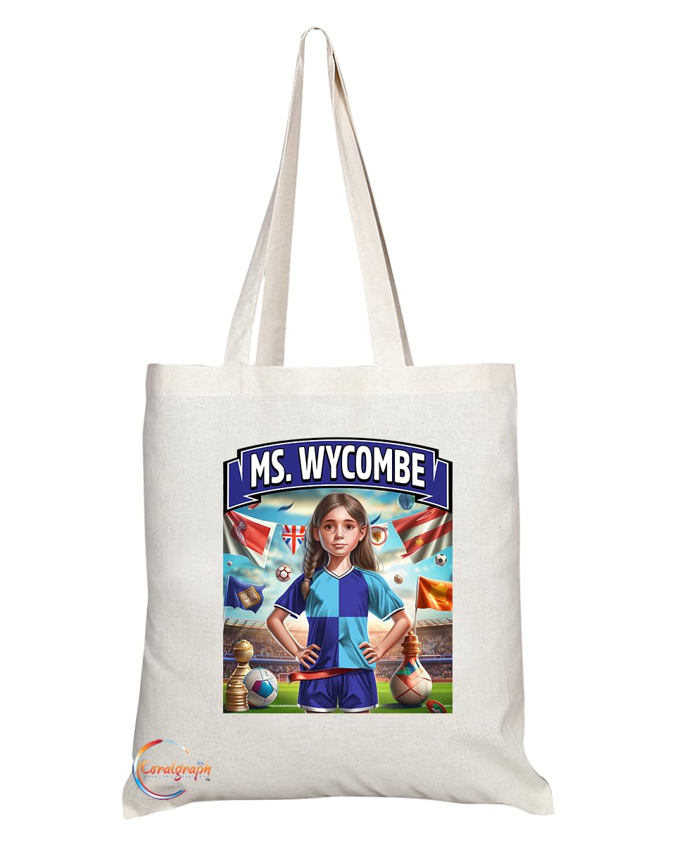 TB1656 Ms Wycombe Footie Fan Lady Girl Tote Bag - Eco-Friendly, Stylish, Long Handled, Perfect Novelty Gift by