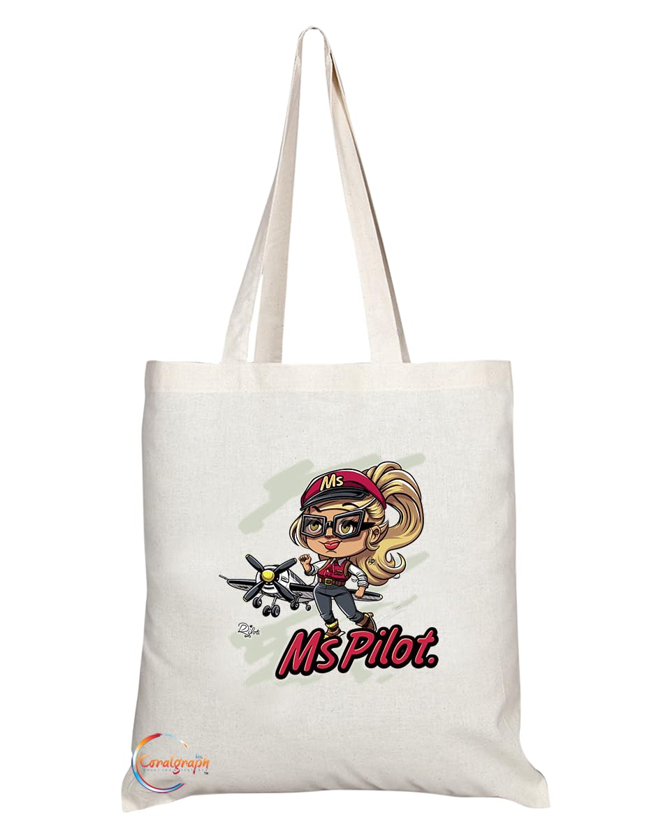 TB1985 Ms Pilot Tote Bag - Ideal for Female Pilots, Aviation Enthusiasts, and Flight Professionals - Tote Bag with Empowering Design
