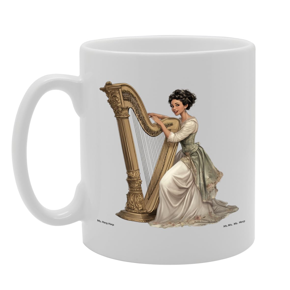 11Oz Ceramic  Featuring Harp Mg6593 –  For Musicians And Music Lovers - Funny Printed Coffee Mug - Great Gift Idea