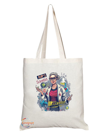 TB1848 Mrs Scientist Tote Bag - Gift for Female Scientists, Researchers, Lab Enthusiasts - Durable, Stylish, Eco-Friendly, Reusable, Spacious, and Lightweight