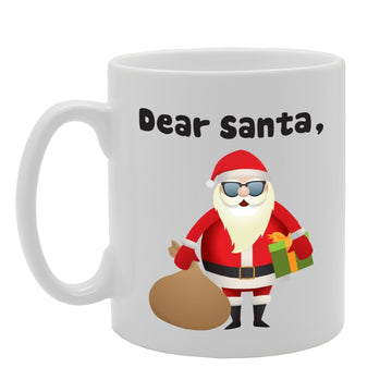 Dear Santa Naughty Nice I Swear I Tried   Printed Tea Coffee Ceramic  Mg3658 - Funny Printed Coffee Mug - Great Gift Idea