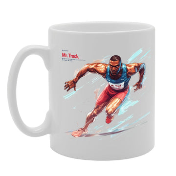 11Oz Ceramic  Featuring Popular Sports Designs From Around The World – Ideal For Sports Fans And Enthusiasts (Track Runner Mg6579 ) - Funny Printed Coffee Mug - Great Gift Idea