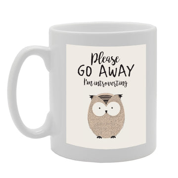 Please Go Away I'M Interesting   Printed Tea Coffee Ceramic  Mg3026 - Funny Printed Coffee Mug - Great Gift Idea