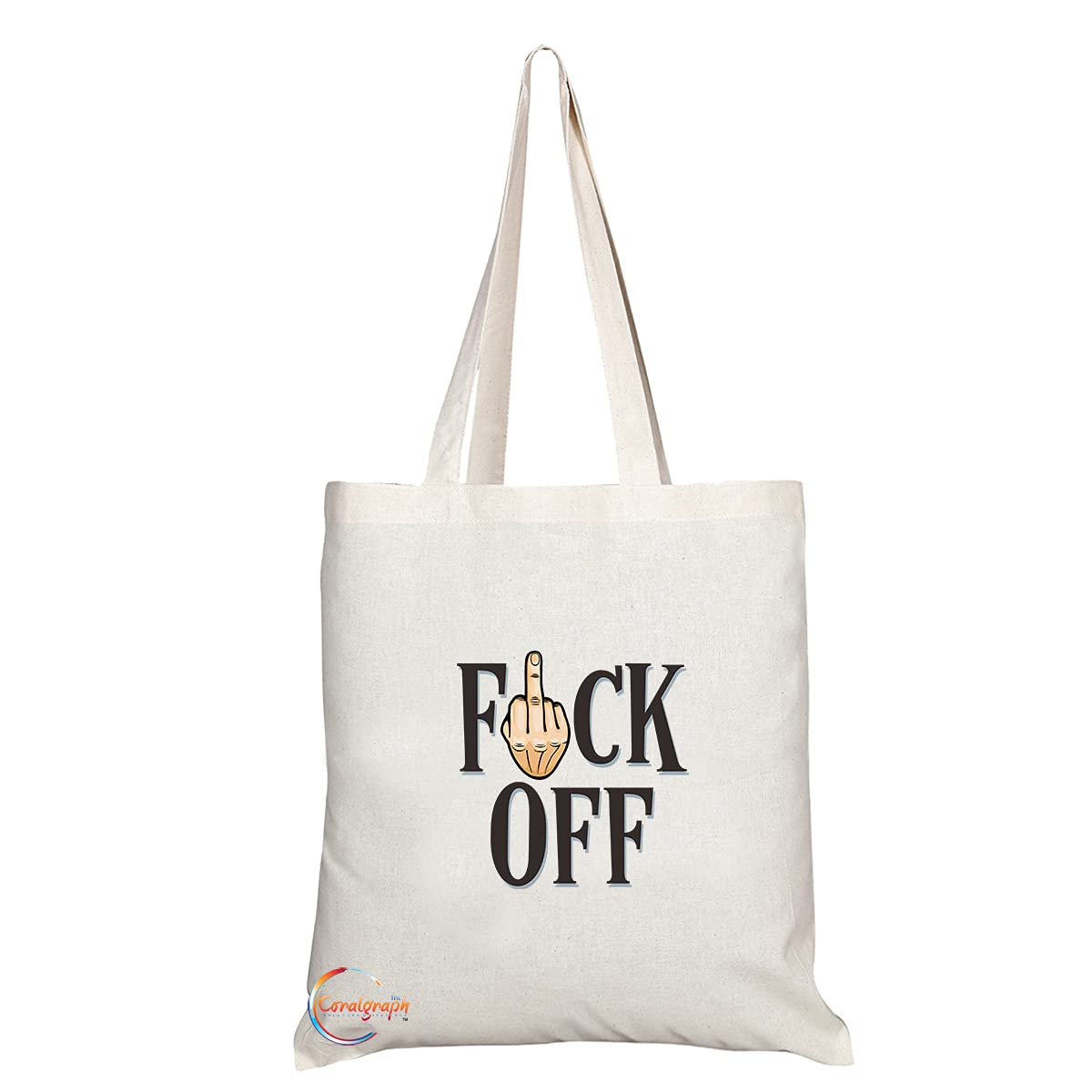 TB1327 F*k Off Tea Novelty Present Gift Printed Eco-Friendly Stylish Long Handled Tote Shoulder Bag