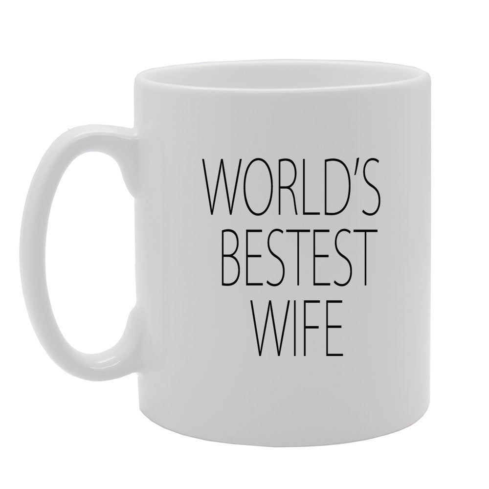 World'S Bestest Wife   Printed Tea Coffee Ceramic  Mg1384 - Funny Printed Coffee Mug - Great Gift Idea