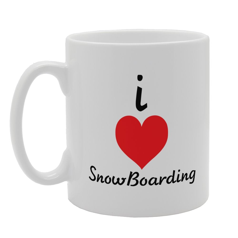 I Love Snow Boarding   Printed Tea Coffee Ceramic  Mg2671 - Funny Printed Coffee Mug - Great Gift Idea