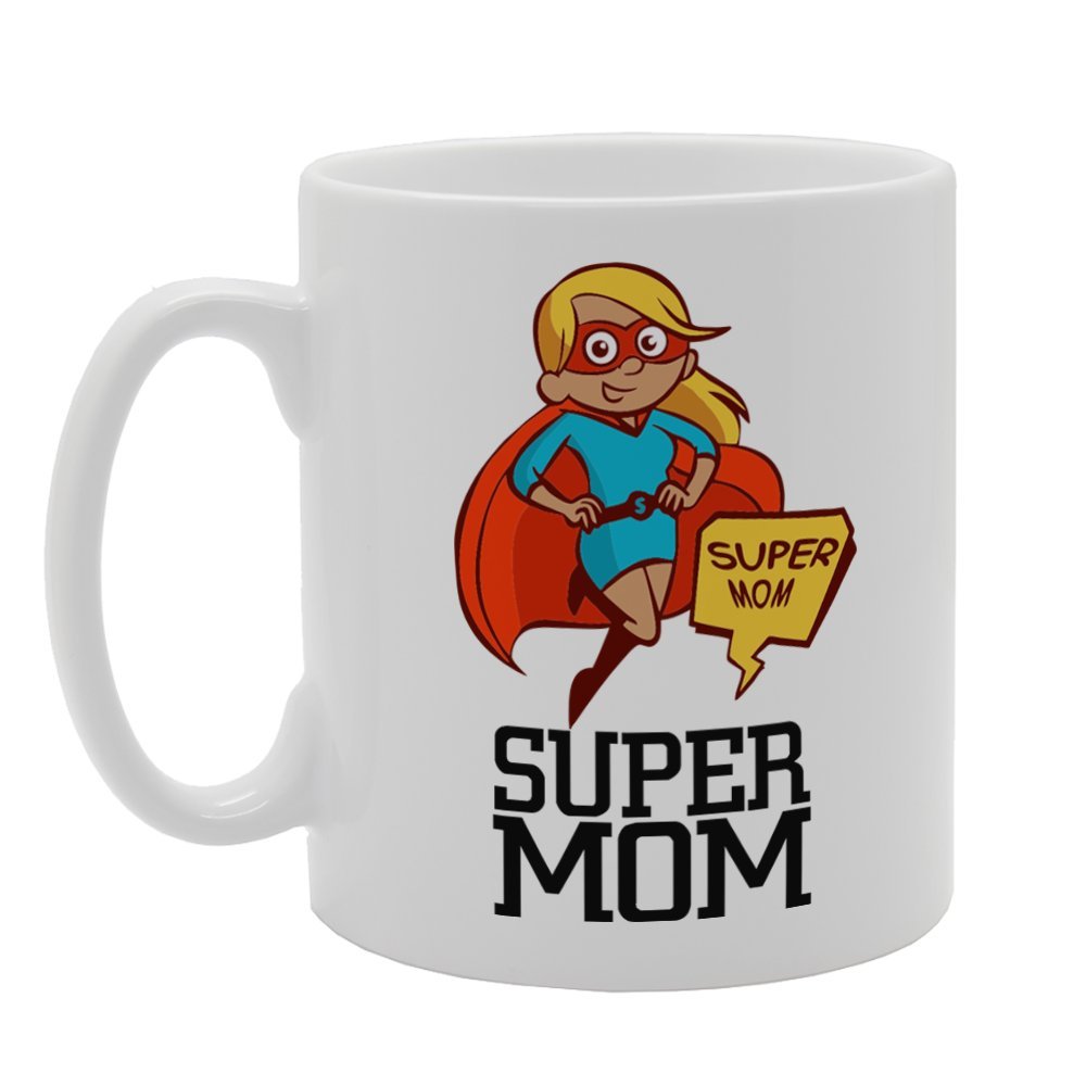 Mother'S Day - Super Mom   Printed Tea Coffee Ceramic  Mg3738 - Funny Printed Coffee Mug - Great Gift Idea