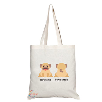 TB1489 Nothing But Pugs Novelty Present Gift Printed Eco-Friendly Stylish Long Handled Tote Shoulder Bag