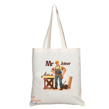 TB1767 Mr Joiner Tote Bag - Great for Joiners, Carpenters, Woodworking Enthusiasts - Sustainable, Stylish, Long Handled, Durable and Reusable